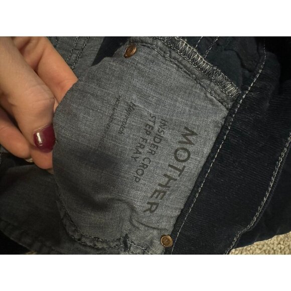 Mother insider crop step fray navy courdroys - Picture 7 of 8